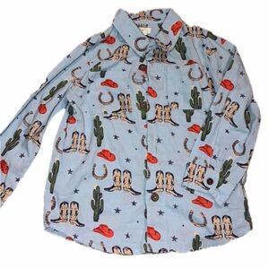 Blue rooster size 5 boys cowboy rodeo shirt